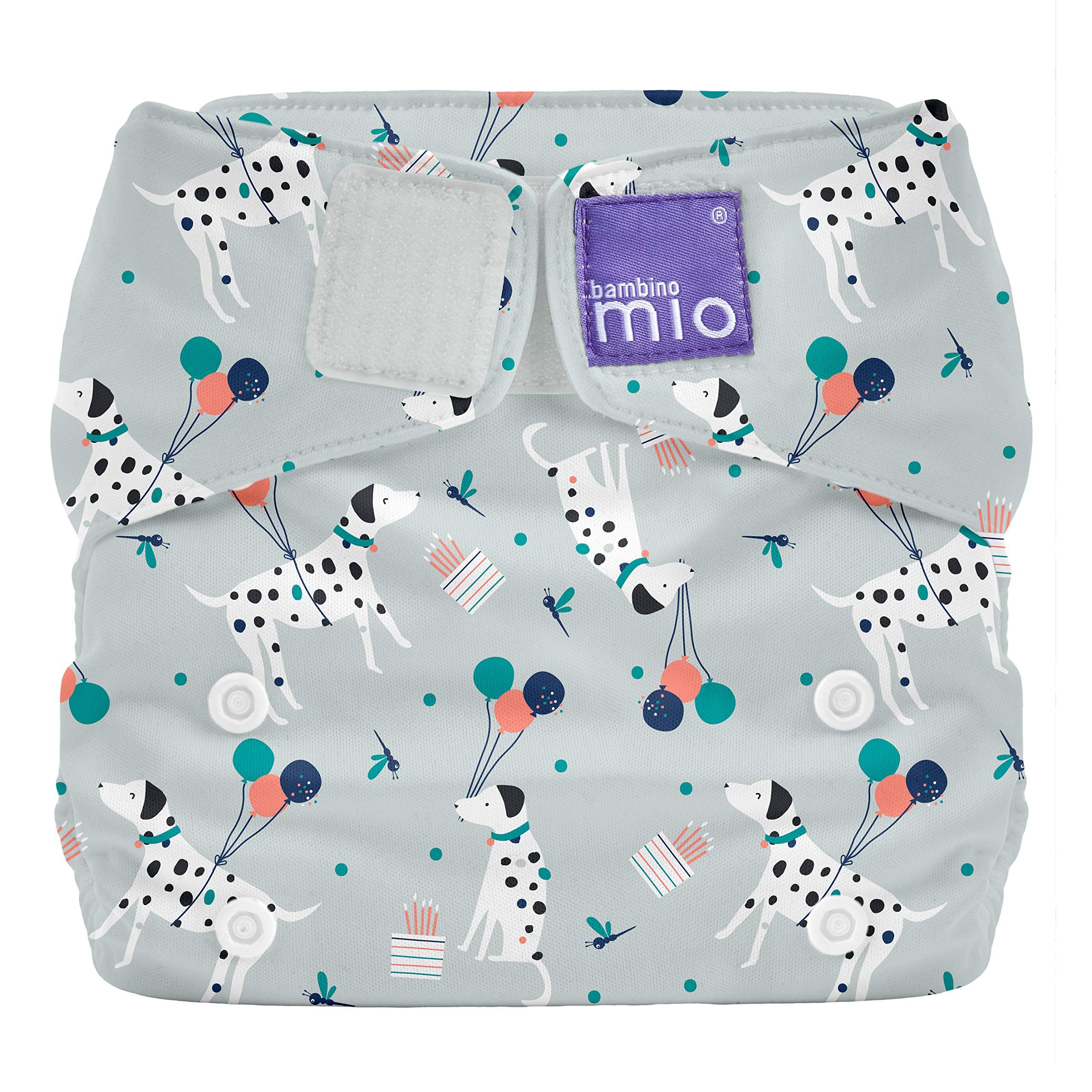 Bambino Mio, Miosolo Classic All-in-One Reusable Nappy, Eco Chemical Free Nappy (Puppy Party, One Size), puppy party, One Size (birth to potty)