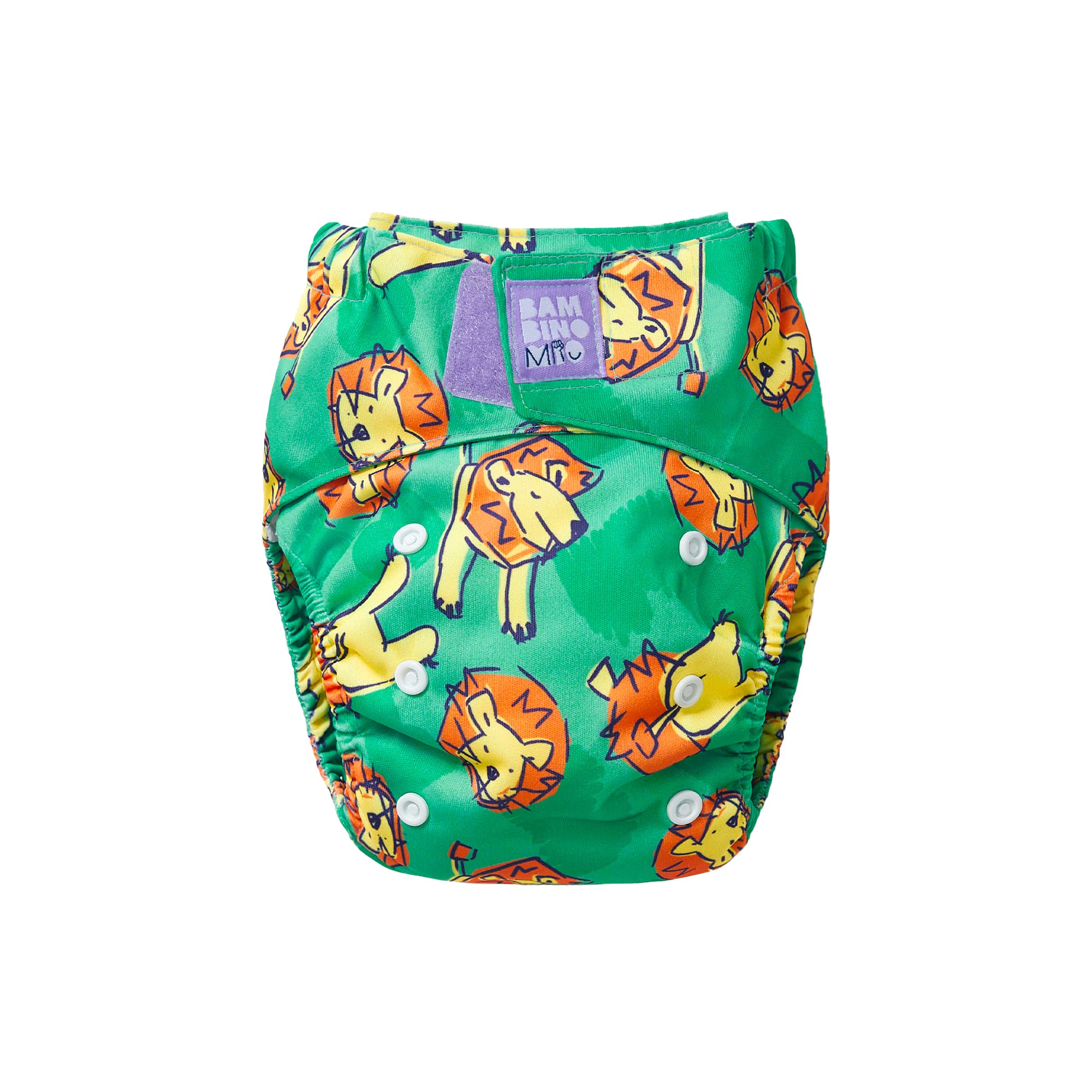 Bambino Mio, Revolutionary Reusable Nappy - Sustainable, Washable, Chemical-Free Eco Nappy from Newborn to Toddler (Roar), roar, One Size