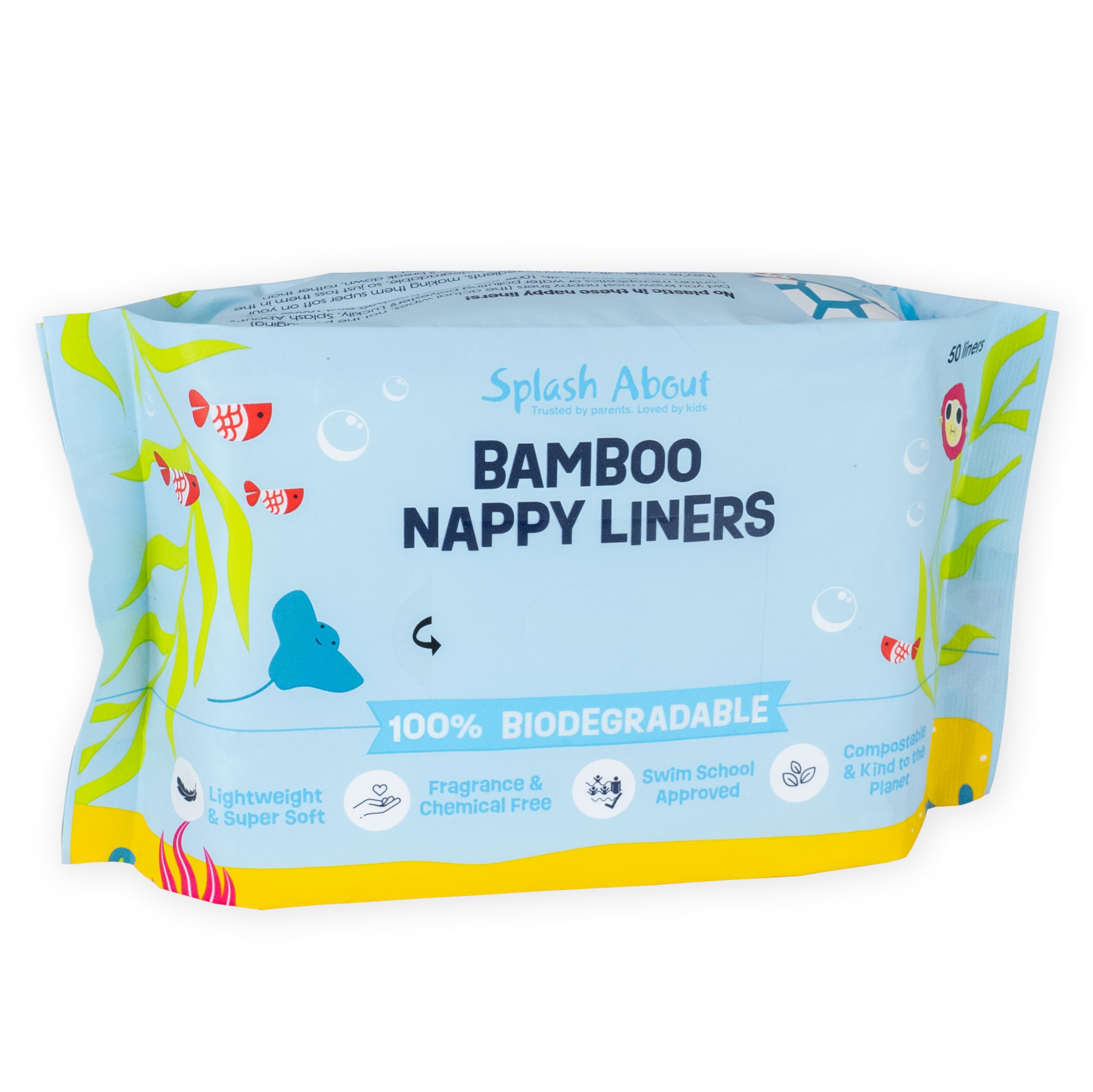 Splash About Biodegradable Swim Nappy Liners - Pack of 50, One Size