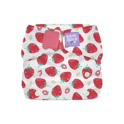 Bambino Mio Miosolo Classic all-in-one reusable nappy in strawberry cream, one size